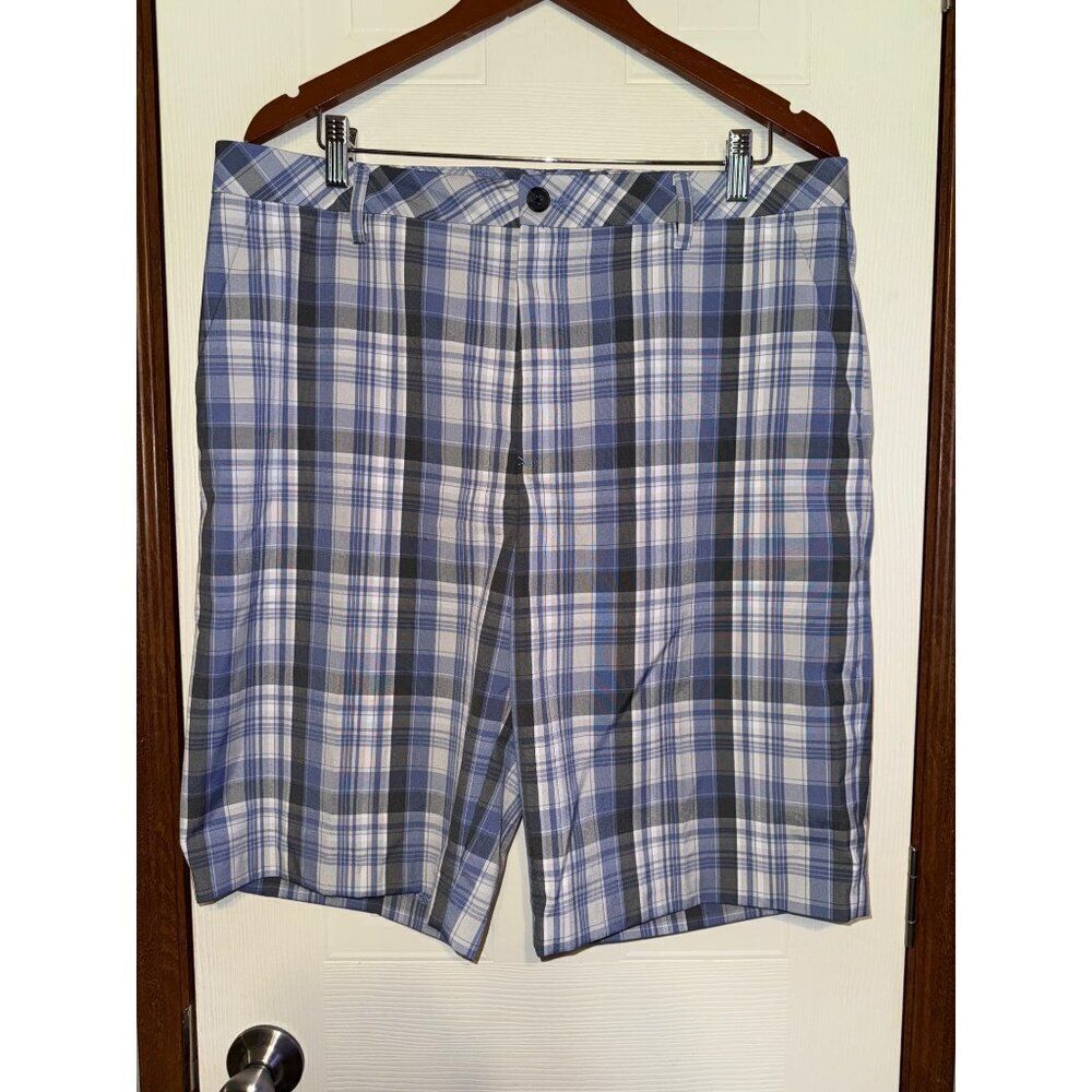 Ashworth Blue Plaid Golf Shorts Size 36W